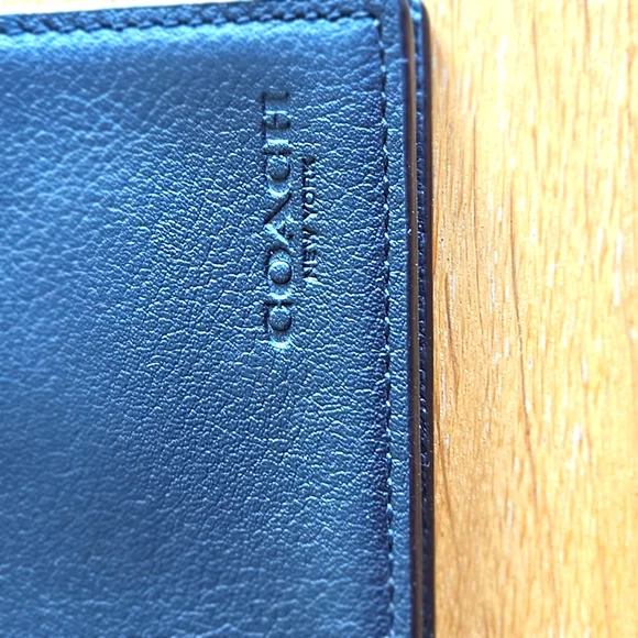 COACH Billfold ID Calf Leather Wallet - Black - Picture 7 of 14